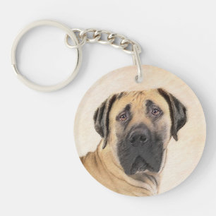 Boerboel schilderen - Kute Original Dog Art Sleutelhanger