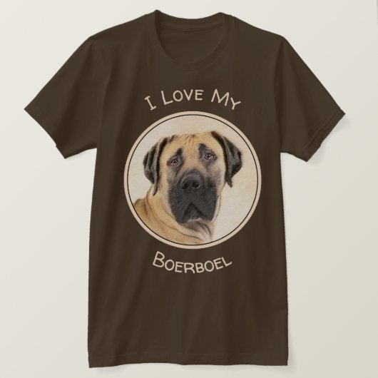 Boerboel schilderen - Kute Original Dog Art T-shirt (Design voorkant)