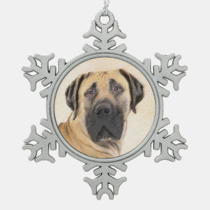 Boerboel schilderen - Kute Original Dog Art Tin Sneeuwvlok Ornament