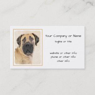 Boerboel schilderen - Kute Original Dog Art Visitekaartje