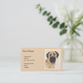 Boerboel schilderen - Kute Original Dog Art Visitekaartje (Staand voorkant)