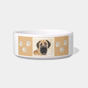 Boerboel schilderen - Kute Original Dog Art Voerbakje