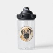 Boerboel schilderen - Kute Original Dog Art Waterfles (Achterkant)