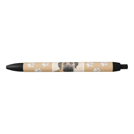 Boerboel schilderen - Kute Original Dog Art Zwarte Inkt Pen (Voorkant)
