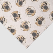 Boerboel Schilderij Fawn Red Mastiff Pet Dog Art Tissuepapier (Detail)