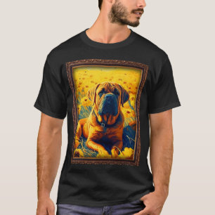 Boerboel Schilderij Zonnebloem Bloem Moeder Vrouwe T-shirt
