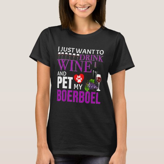 Boerboel wijnliefhebber t-shirt (Voorkant)