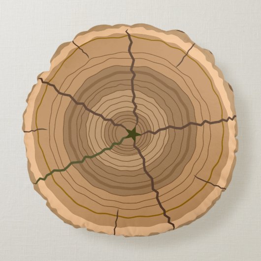 Boerboomstamstoom Rond Kussen (Voorkant)