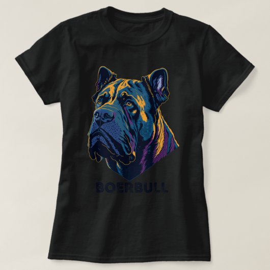 Boerbull Dog Portrait Zuid-Afrika Mastiff Breed D T-shirt (Design voorkant)
