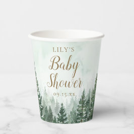 Boerdegrote Dennenbos Baby Shower Papieren Bekers