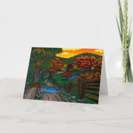 Boerderij #1 Zonsondergang Wenskaart Kaart