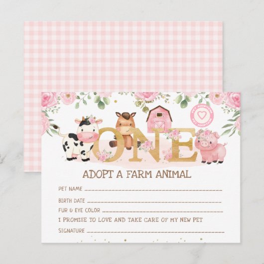 Boerderij 1e Verjaardag Adopteer een Boerderij Die Briefkaart (Voorkant / Achterkant)
