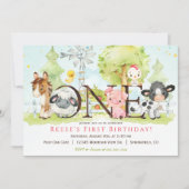 Boerderij 1e verjaardagsuitnodiging kaart (Voorkant)