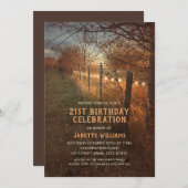 Boerderij 21e verjaardag Uitnodigingen | Landenpad (Voorkant / Achterkant)