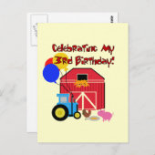 Boerderij 3e Verjaardag T-shirts en geschenken Briefkaart (Voorkant / Achterkant)