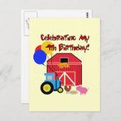 Boerderij 4e Verjaardag Tshirts en geschenken Briefkaart (Voorkant / Achterkant)