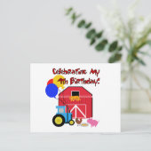 Boerderij 4e Verjaardag Tshirts en geschenken Briefkaart (Staand voorkant)