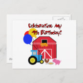 Boerderij 4e Verjaardag Tshirts en geschenken Briefkaart (Voorkant / Achterkant)