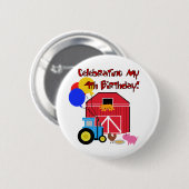 Boerderij 4e Verjaardag Tshirts en geschenken Ronde Button 5,7 Cm (Voorkant /achterkant)