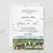 Boerderij 50e Verjaardag Tractor Party Kaart (Voorkant)