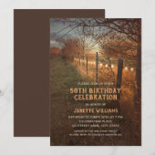 Boerderij 50ste verjaardagsuitnodigingen Rustieke Kaart (Voorkant / Achterkant)