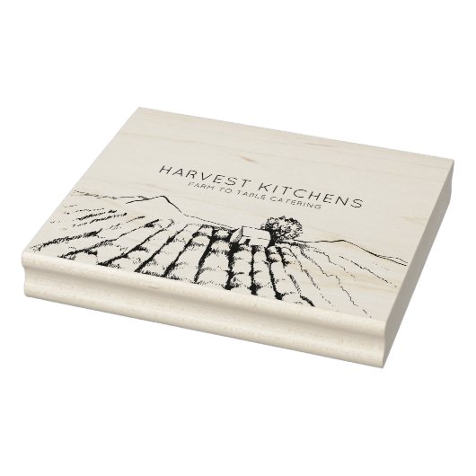 Boerderij aan tafel Catering Business Wood Art Sta Rubberstempel (Stempel)