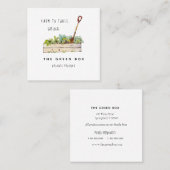 Boerderij aan tafel organisch boerderij vierkante visitekaartje (Voorkant / Achterkant)