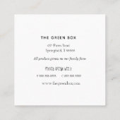 Boerderij aan tafel organisch boerderij vierkante visitekaartje (Achterkant)