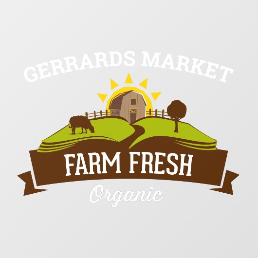 Boerderij aanpassen, vers, biologisch, klein bedri raamsticker (Vel)