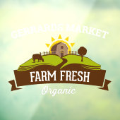 Boerderij aanpassen, vers, biologisch, klein bedri raamsticker (Vel 3)