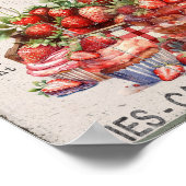 Boerderij Aardbei Desserts DIY Keuken Poster (Hoek)