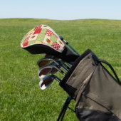Boerderij Aardbei Gingham Bloemmotief Golfheadcover (Insitu)