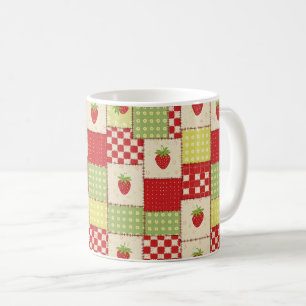 Boerderij Aardbei Gingham Bloemmotief Koffiemok