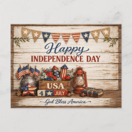 Boerderij Americana Onafhankelijkheidsdag Feestdagenkaart