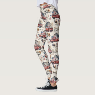 Boerderij Amerikaans Patriottisch 4 juli Patroon Leggings