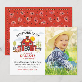 Boerderij Animal 1e verjaardag foto Kaart