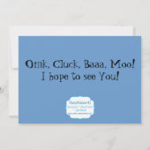 Boerderij Animal and Barn Birthday Party Invite Kaart (Achterkant)