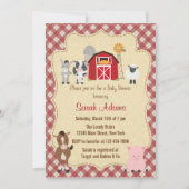 Boerderij Animal Baby shower Invitation Rustic Kaart (Voorkant)