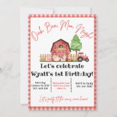 Boerderij Animal Barnyard Bash Birthday Invitation Kaart (Voorkant)