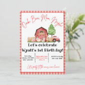 Boerderij Animal Barnyard Bash Birthday Invitation Kaart (Staand voorkant)