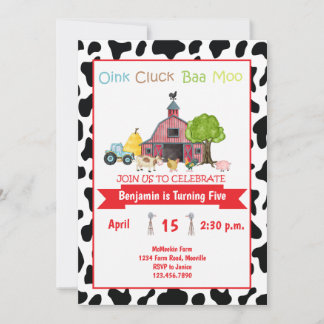 Boerderij Animal Barnyard Birthday Invitation Kind Kaart