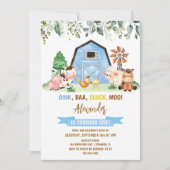 Boerderij Animal Barnyard Boy Eerste Verjaardag Kaart (Voorkant)