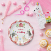 Boerderij Animal Barnyard Greenery Birthday Papieren Bordje (Feest)