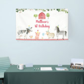 Boerderij Animal Barnyard Greenery Birthday Spandoek (Beurs)