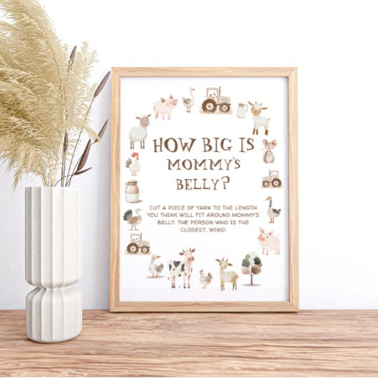 Boerderij Animal Barnyard Hoe groot is mama's buik Poster