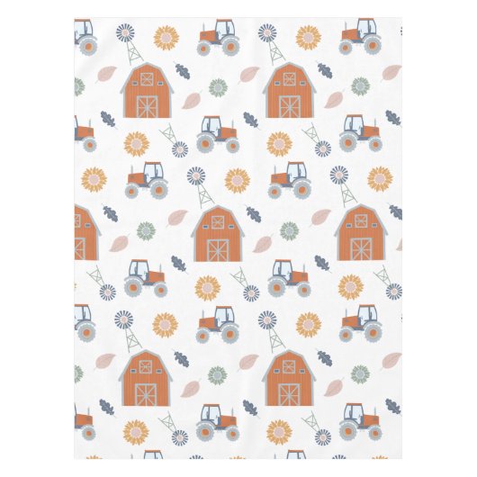 Boerderij Animal Barnyard Pattern Verjaardag Tafelkleed (Voorkant)