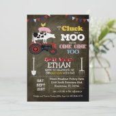 Boerderij Animal Barnyard Verjaardagsuitnodiging Kaart (Staand voorkant)