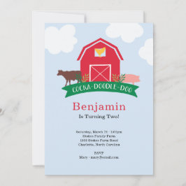 Boerderij Animal Birthday Party Invitation Kaart
