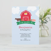 Boerderij Animal Birthday Party Invitation Kaart (Staand voorkant)