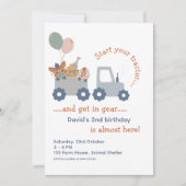 Boerderij Animal Birthday Tractor Party Animals Kaart (Voorkant)